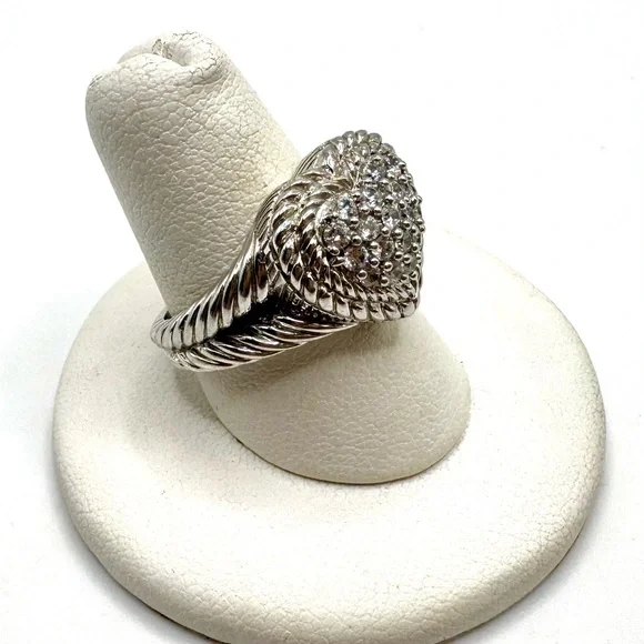Judith Ripka Sterling Silver Diamonique Pave Heart Ring - Picture 2 of 4